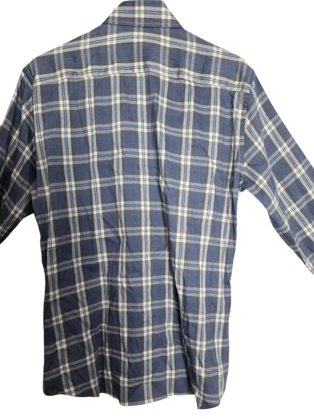 Ledbury Osmond Blue Plaid Button Down Shirt Spread Collar Cotton 15.5 Medium - Picture 5 of 10